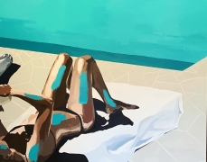 Swimming pool : acrylic paint on Stretched canvas 48x60”